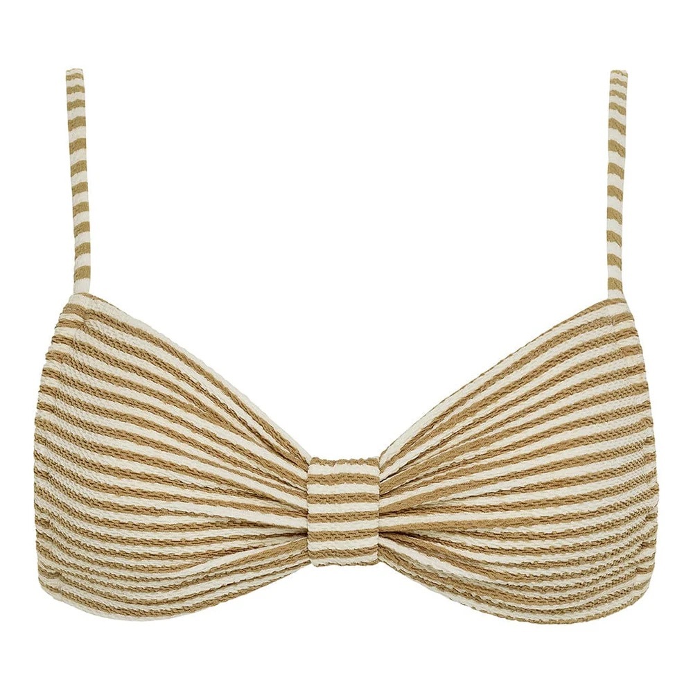 Montce Neutral Stripe Devin Bikini Top Size XS